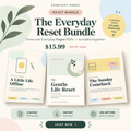 The Everyday Reset Bundle featuring the three digital guides: A Little Life Offline, The Gentle Life Reset, and The Sunday Comeback